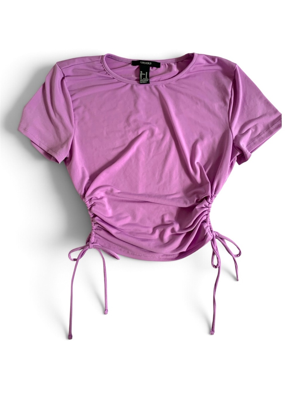 Forever 21 Lilac Ruched Side-Tie Cut-out Top